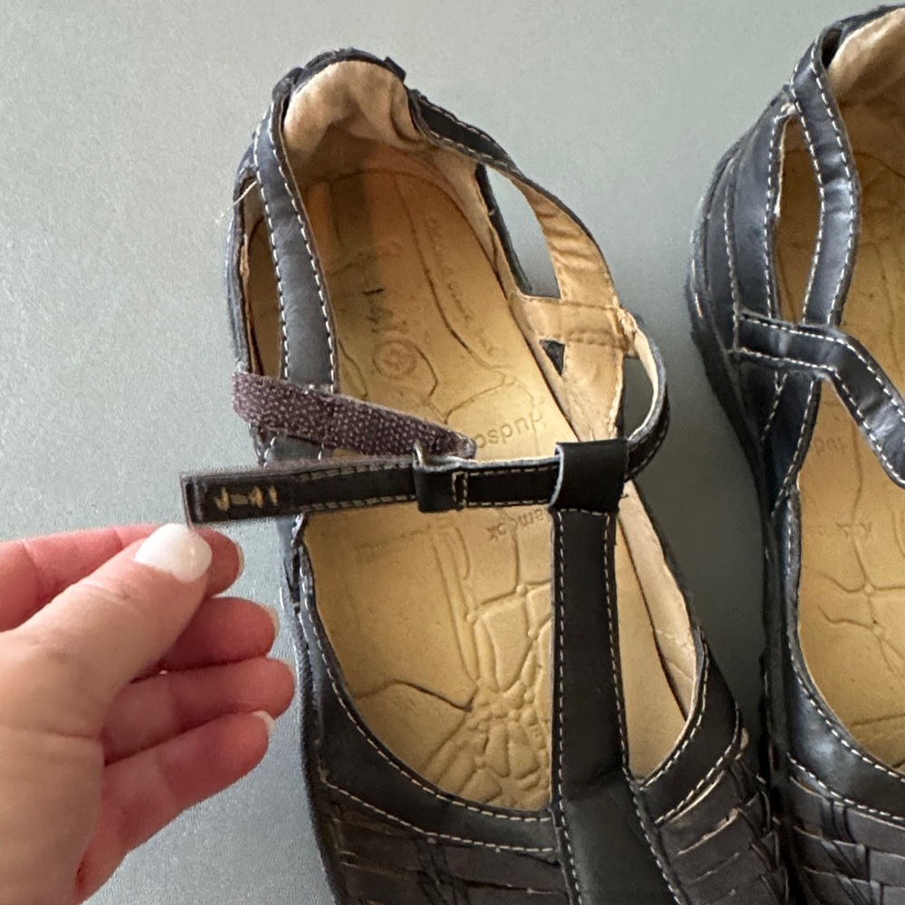 J-41 Black T-Strap Loafers - Picture 5 of 8